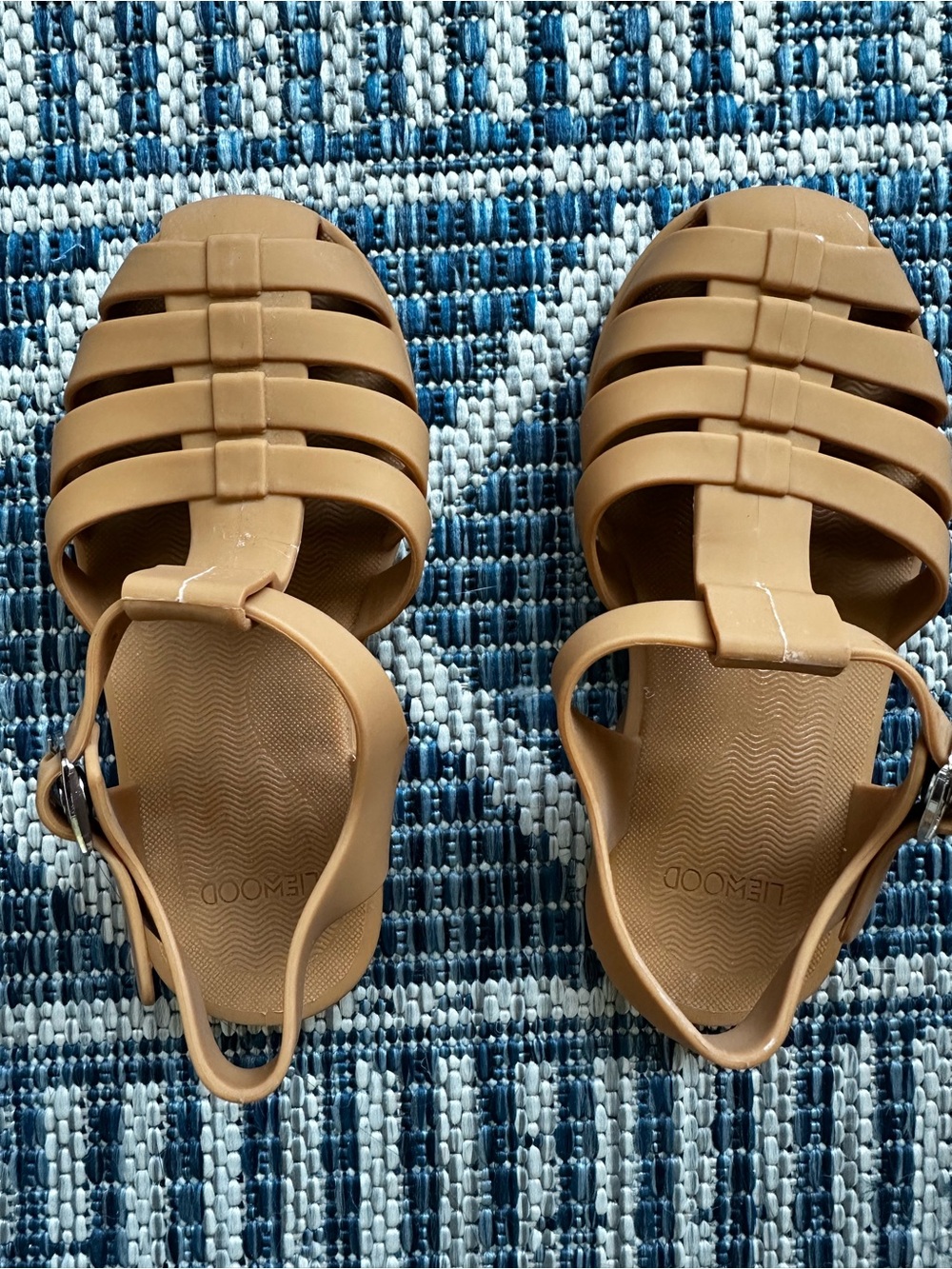 Kids Tan Jelly Sandals with Buckle - Comfortable Summer Sandals